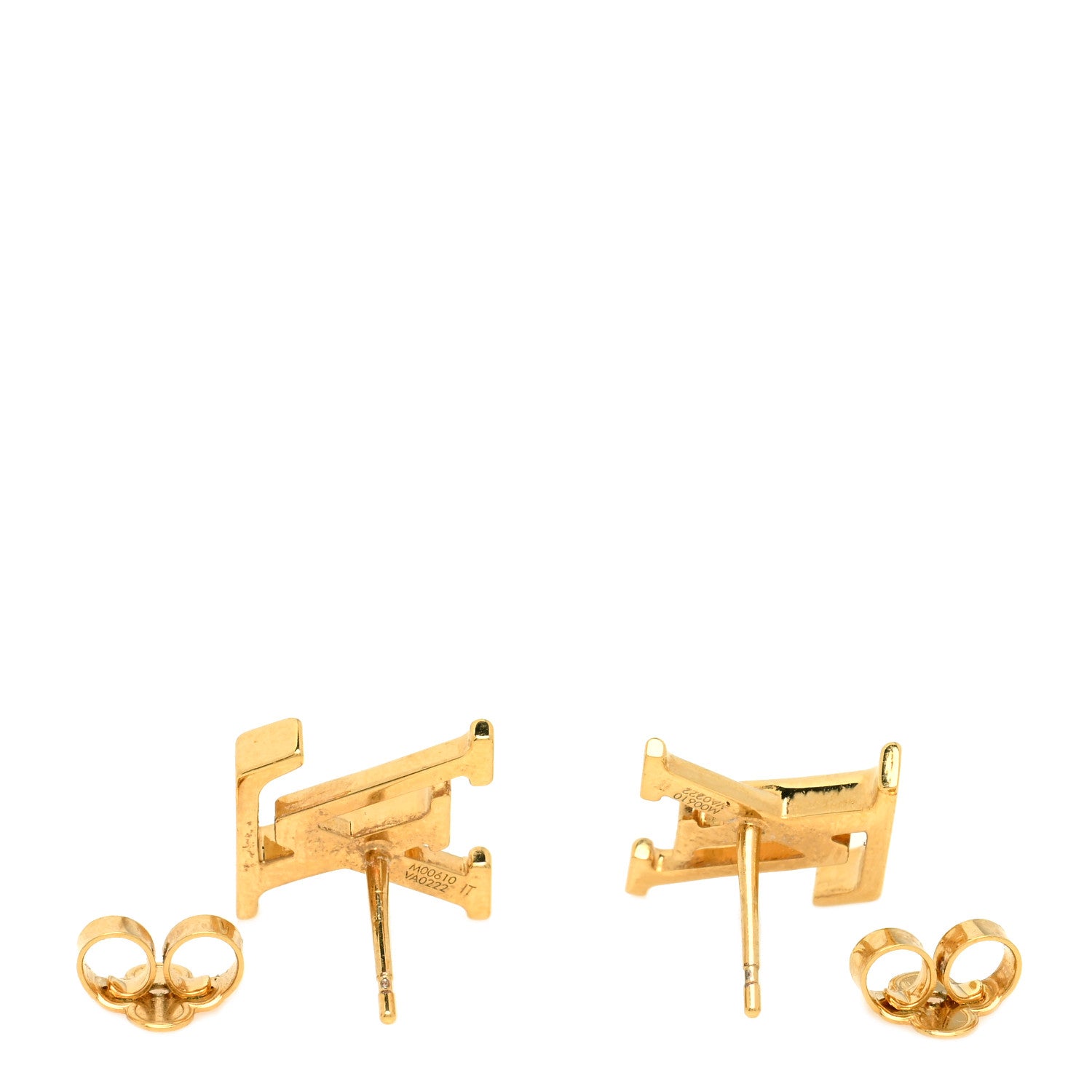Louis Vuitton Metal LV Iconic Earrings Gold 3 of 4