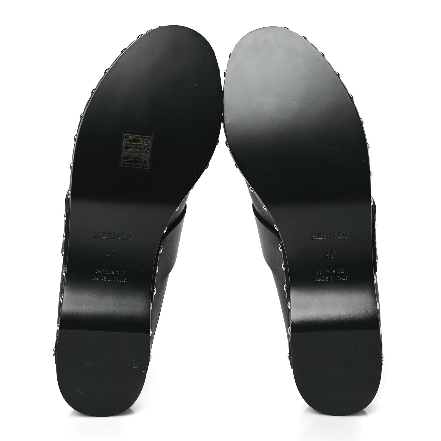 Hermes Calfskin Calya Mules 40 Black 5 of 8