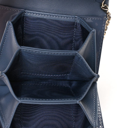 Christian Dior Patent Cannage Mini Pouch on Chain Navy Blue 4 of 6