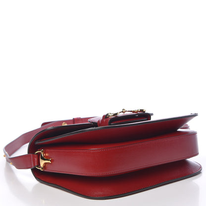 Gucci GG Supreme Monogram Azalea Calfskin Horsebit 1955 Shoulder Bag Beige Ebony New Cherry Red 4 of 10