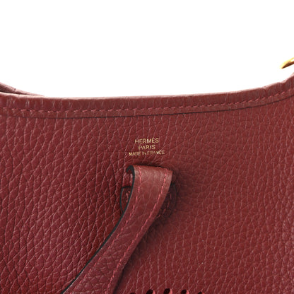 Hermes Taurillon Clemence Flipperball Sangle Evelyne TPM Rouge H Rouge De Coeur Bleu Frida 5 of 9