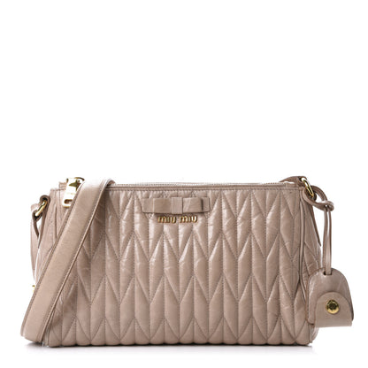 Miu Miu Nappa Matelasse Zip Shoulder Bag Cammeo 1 of 14