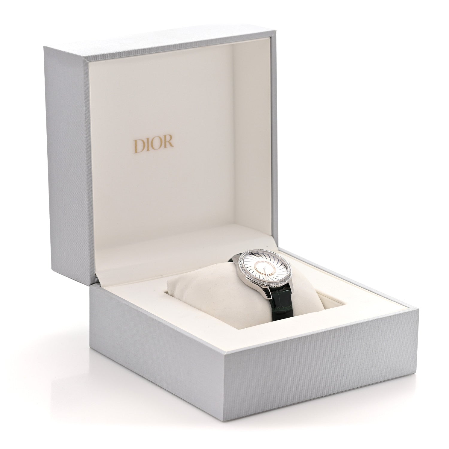Christian Dior Stainless Steel Alligator Diamond Bezel 32mm Dior VIII Montaigne Quartz Watch White 5 of 5