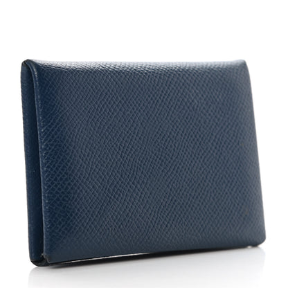 Hermes Epsom Calvi Card Case Bleu Indigo 3 of 8