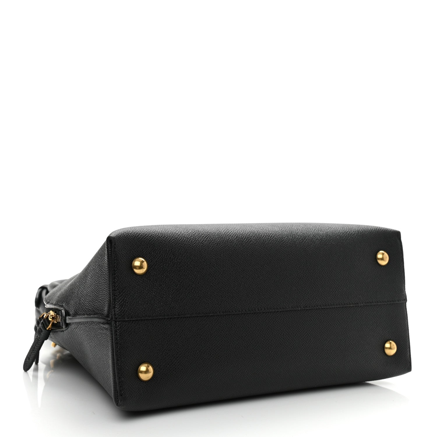 Salvatore Ferragamo Hammered Calfskin Medium Gancini Top Handle Bag Black 4 of 10