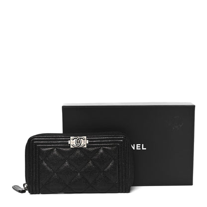 Chanel Caviar Quilted Small Boy Zip Around Wallet Black 10 of 10