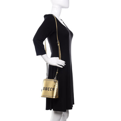 Gucci X SEGA Calfskin GUCCY Stars Mini Dome Shoulder Bag Gold 2 of 10