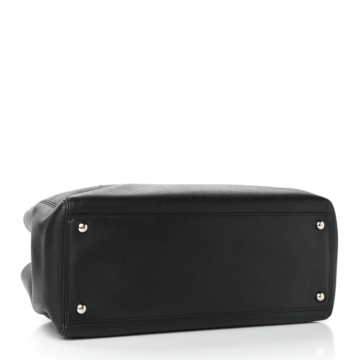 Calfskin Small Cerf Executive Shopper Tote Black