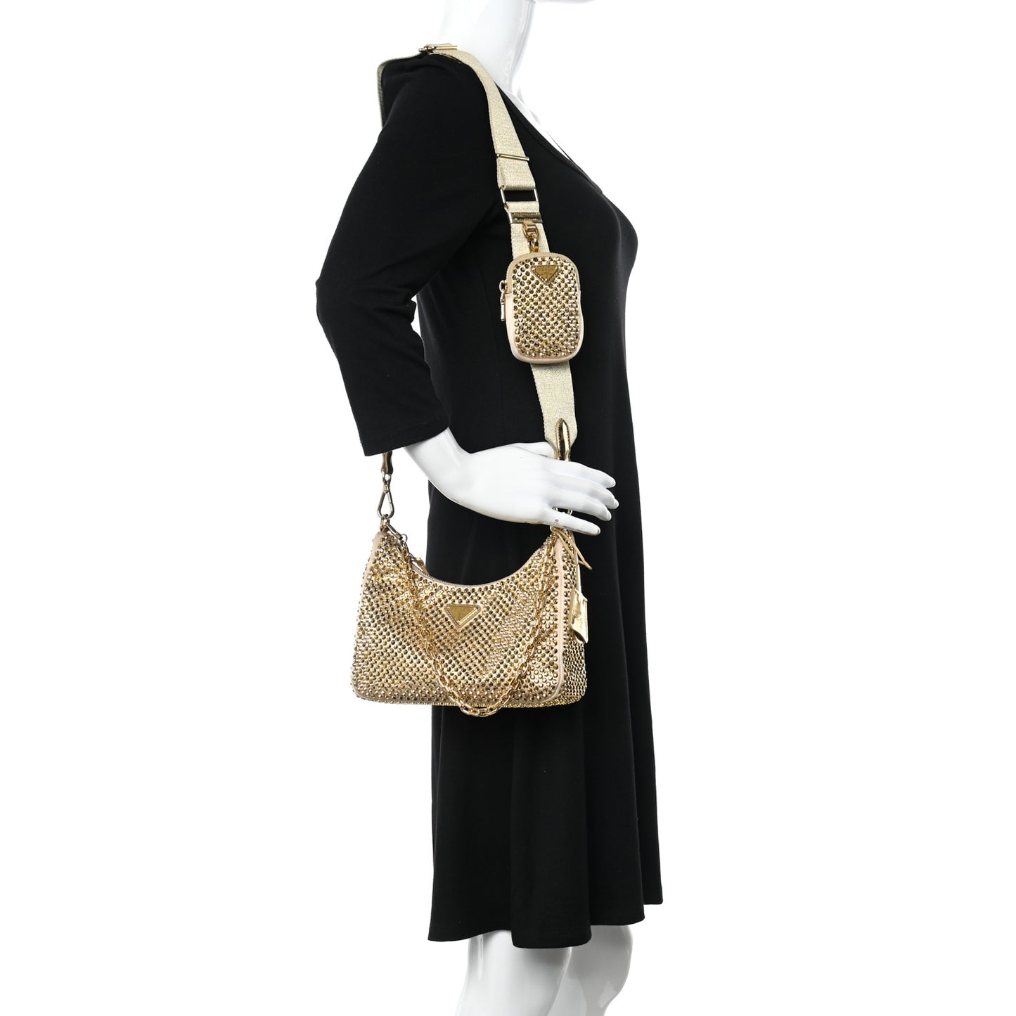 Satin Crystal Re-Edition 2005 Shoulder Bag Platino