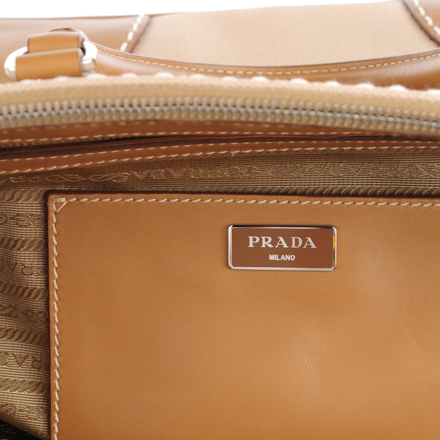 Canapa City Calf Medium Stitch Tote Corda Caramel