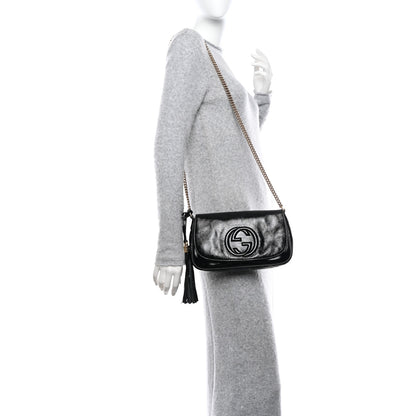 Gucci Patent Medium Soho Flap Crossbody Black 2 of 13