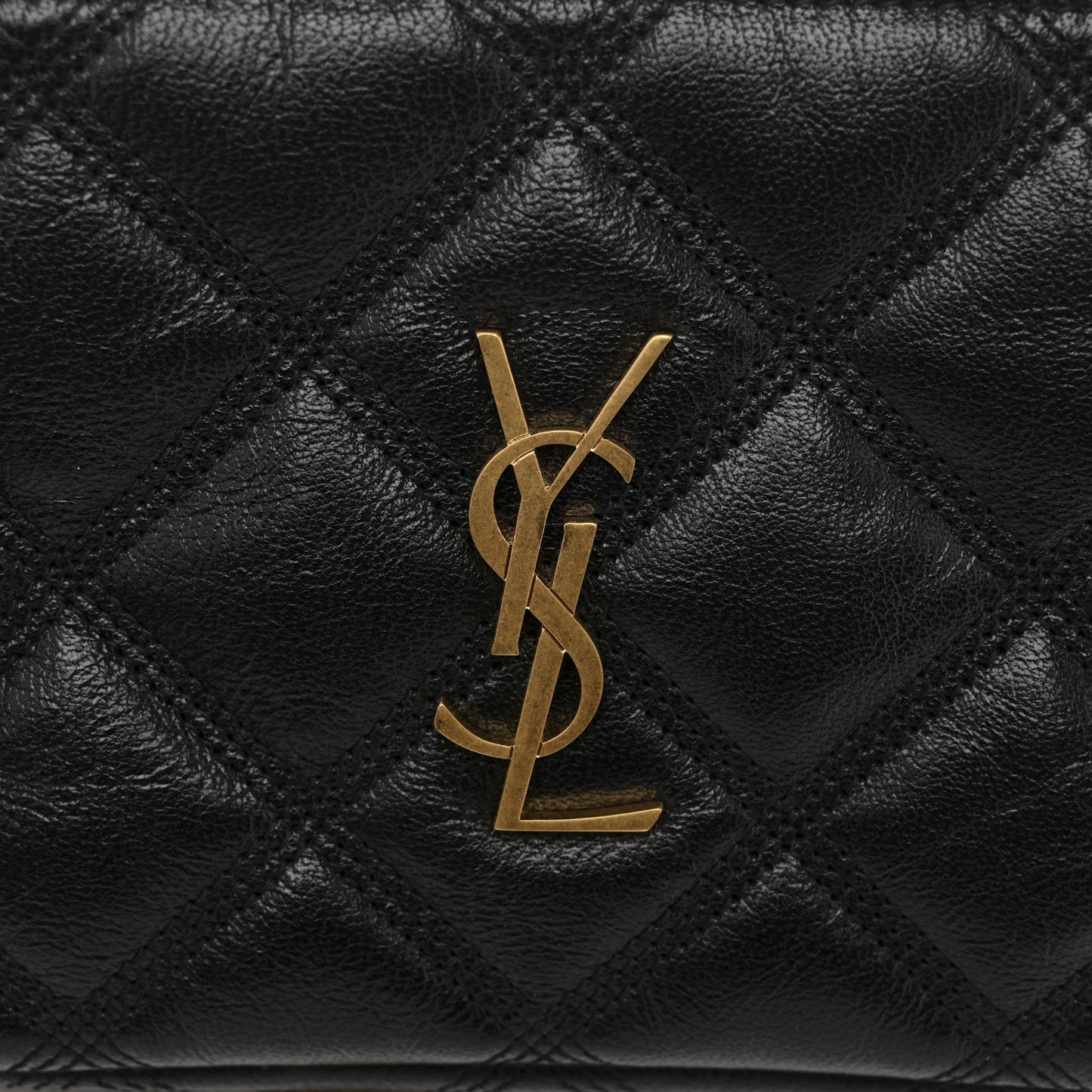 Grained Lambskin Quilted Mini Becky Double Zip Bag Black