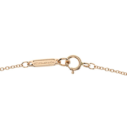 Tiffany 18K Rose Gold Diamond Fleur de Lis Key Bar Pendant Necklace 4 of 6