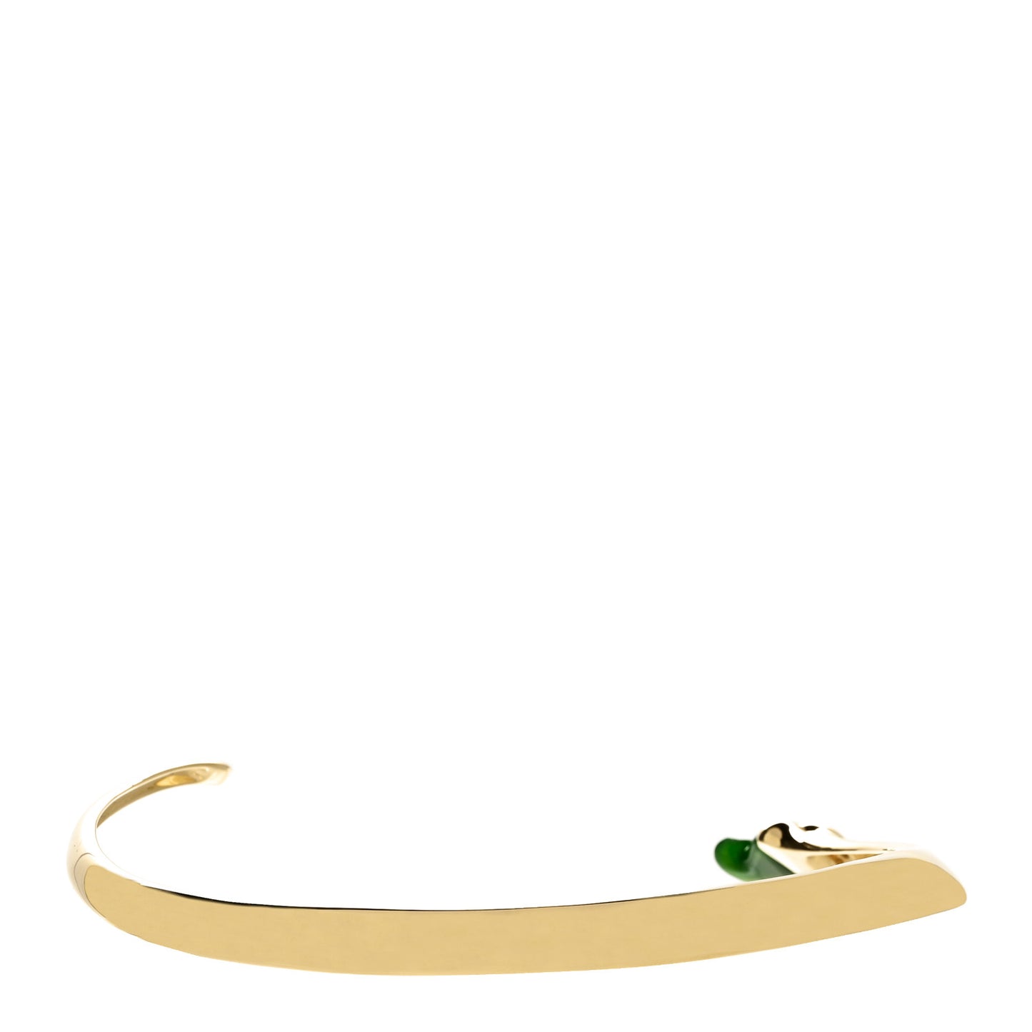 18K Yellow Gold Green Jade Elsa Peretti Claw Necklace