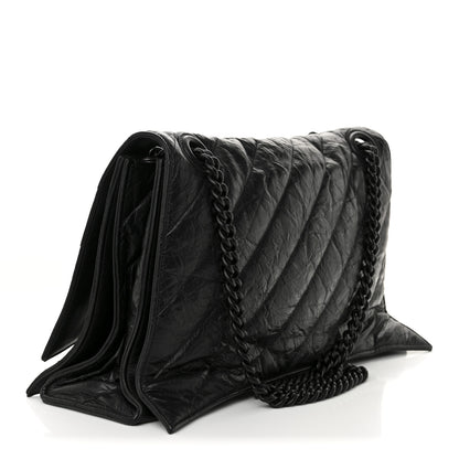 Balenciaga Crushed Calfskin Quilted Matte Black Hardware Large Crush Chain Bag Black 6 of 31