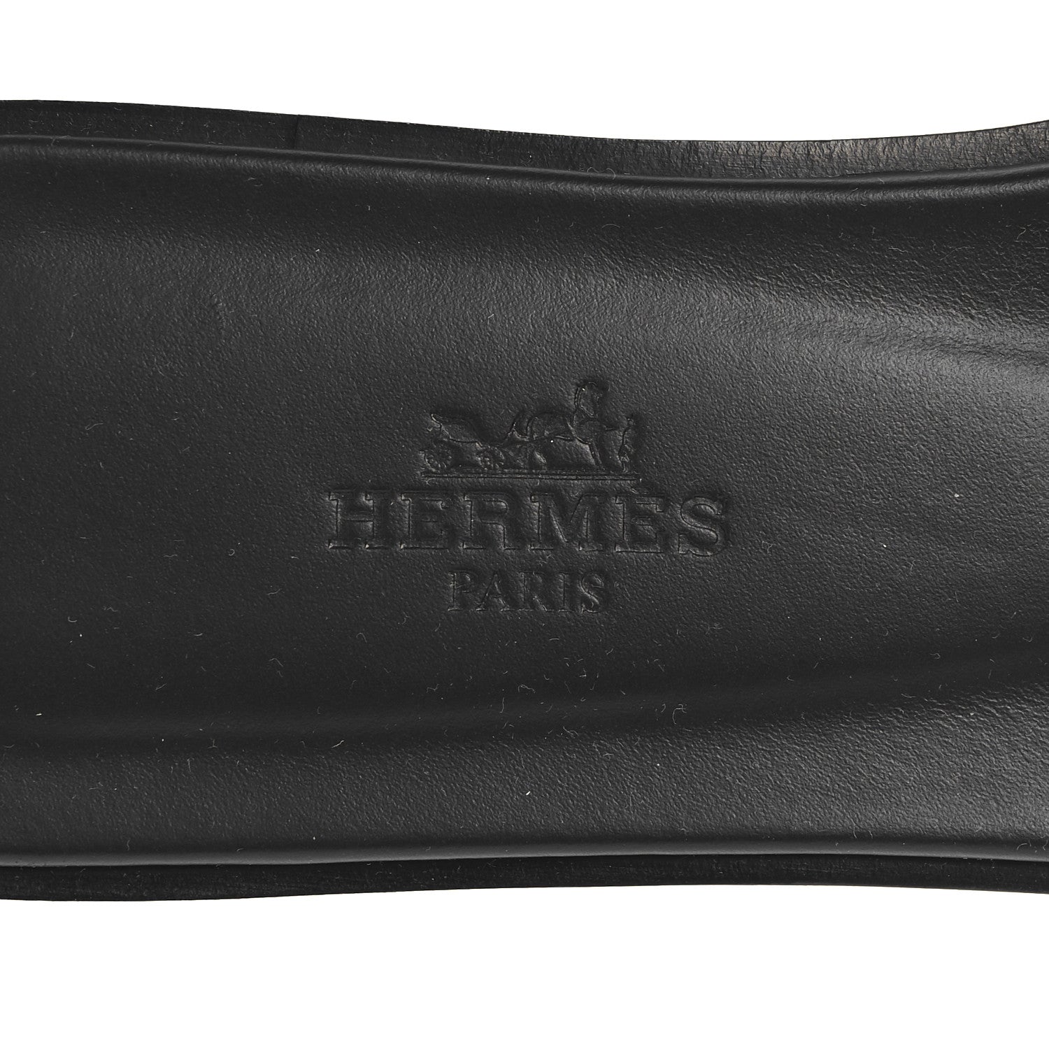 Hermes Suede Goatskin Crystal Oran Sandals 36 Black 9 of 10