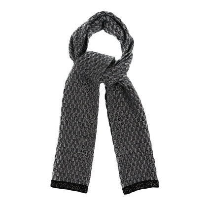 Chanel Cashmere Blend CC Scarf Black Grey Silver 1 of 3