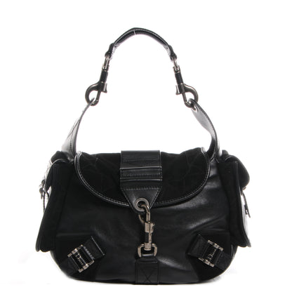 Christian Dior Leather Suede Rebelle Hobo Black 1 of 9