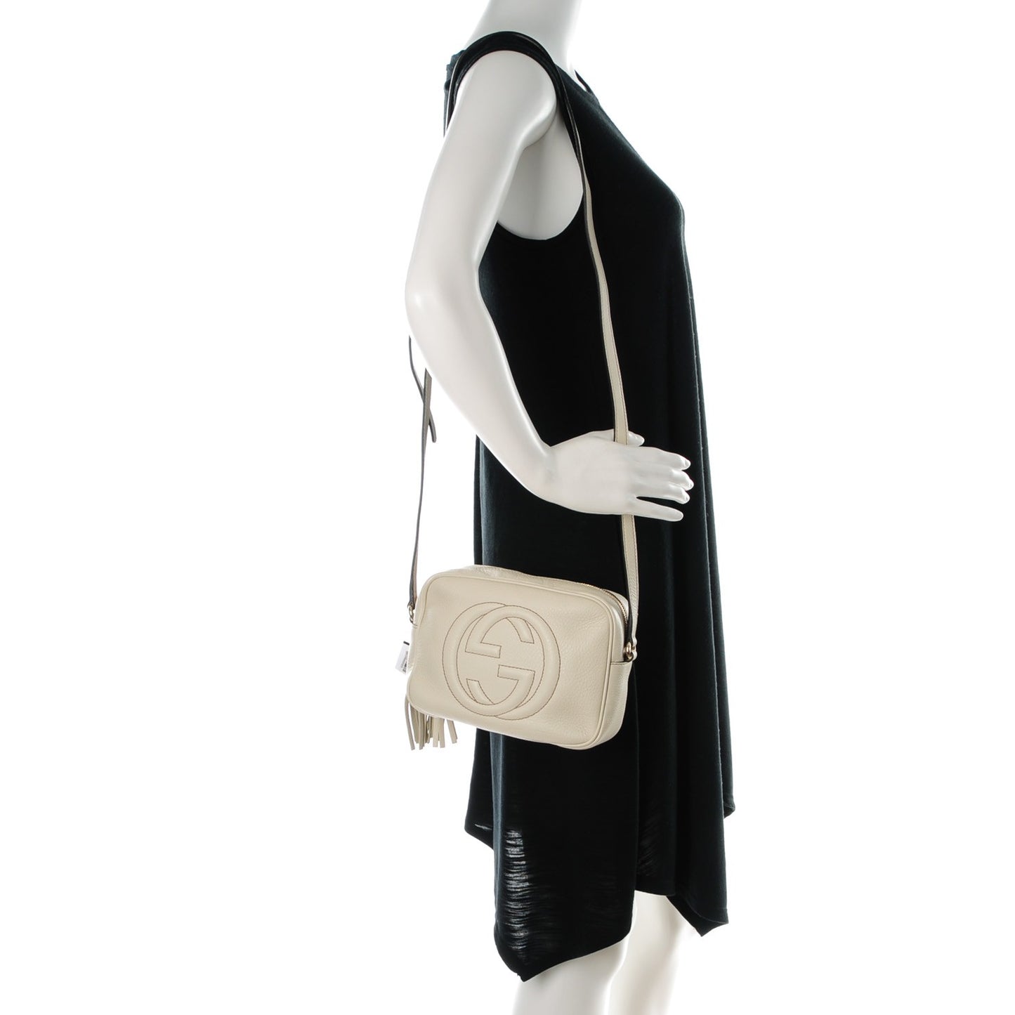 Pebbled Calfskin Small Soho Disco Bag Off White