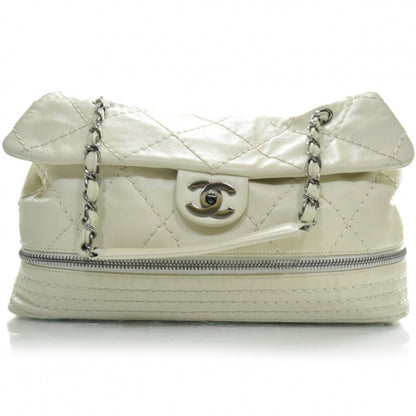 Chanel Calfskin Stitched Large Expandable Flap Bag White 1 of 13