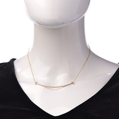 Tiffany 18K Rose Gold T Smile Pendant Necklace 2 of 6