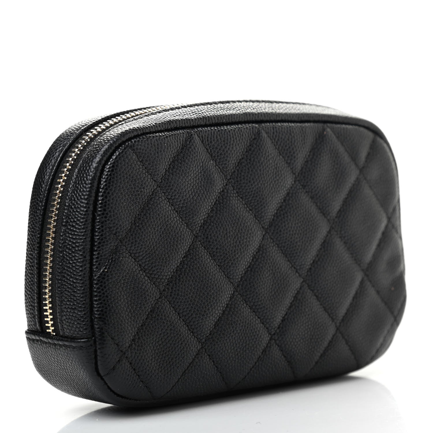 Chanel Caviar Quilted Small Curvy Pouch Cosmetic Case Black 3 of 7