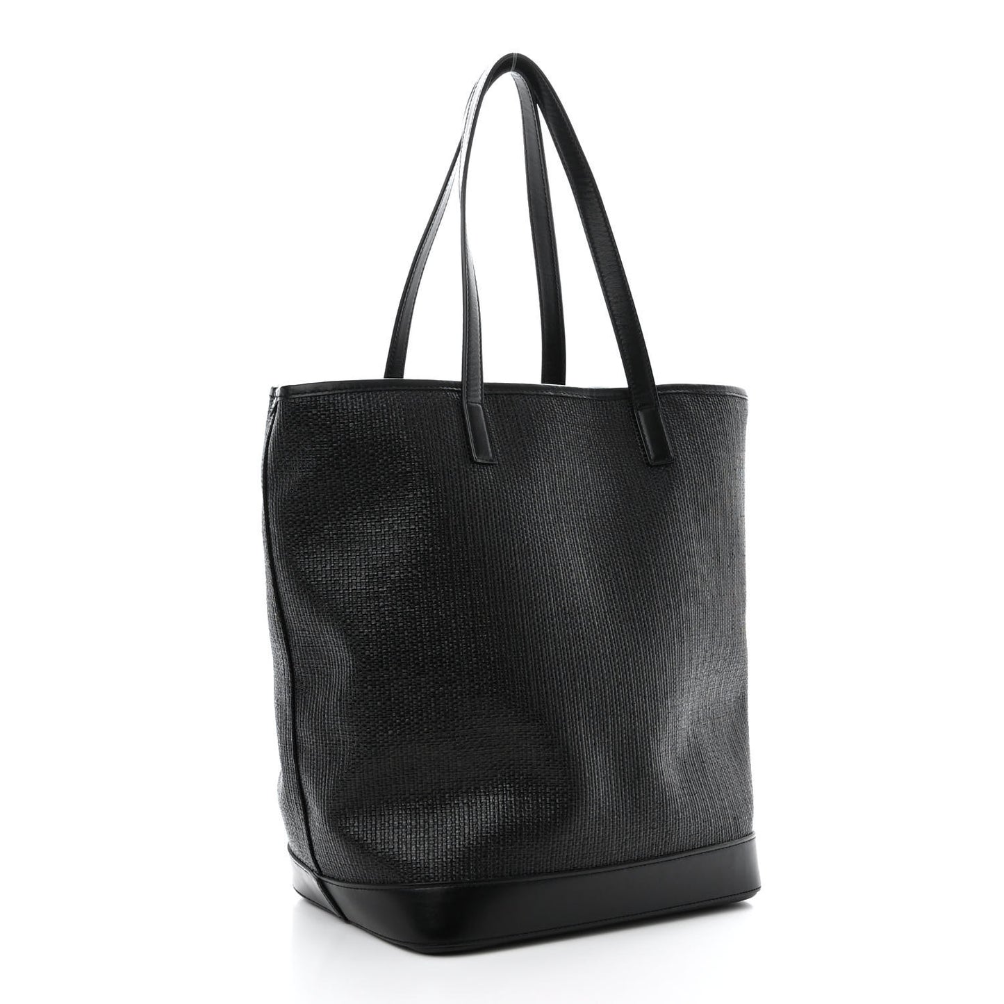 Linen Canvas Teddy Shopping Bag Black