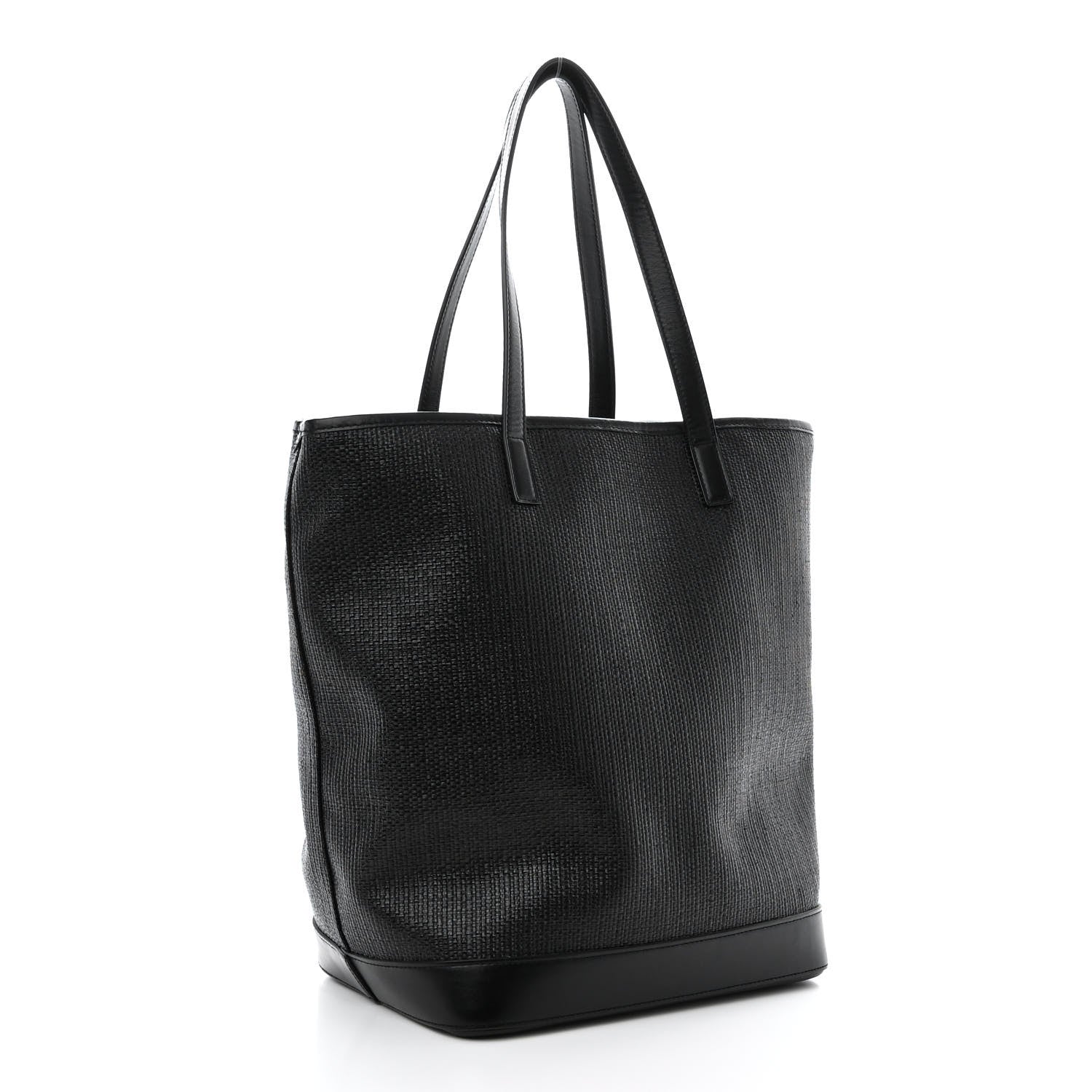 Saint Laurent Linen Canvas Teddy Shopping Bag Black 4 of 11