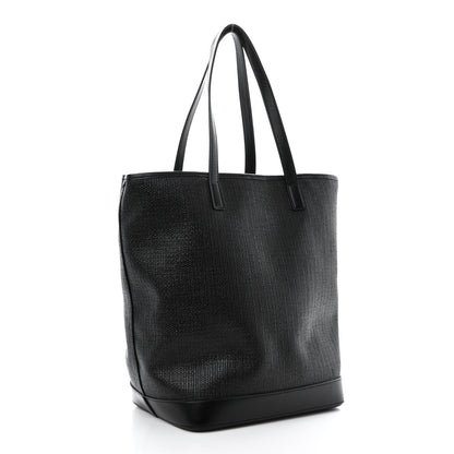 Saint Laurent Linen Canvas Teddy Shopping Bag Black 4 of 11