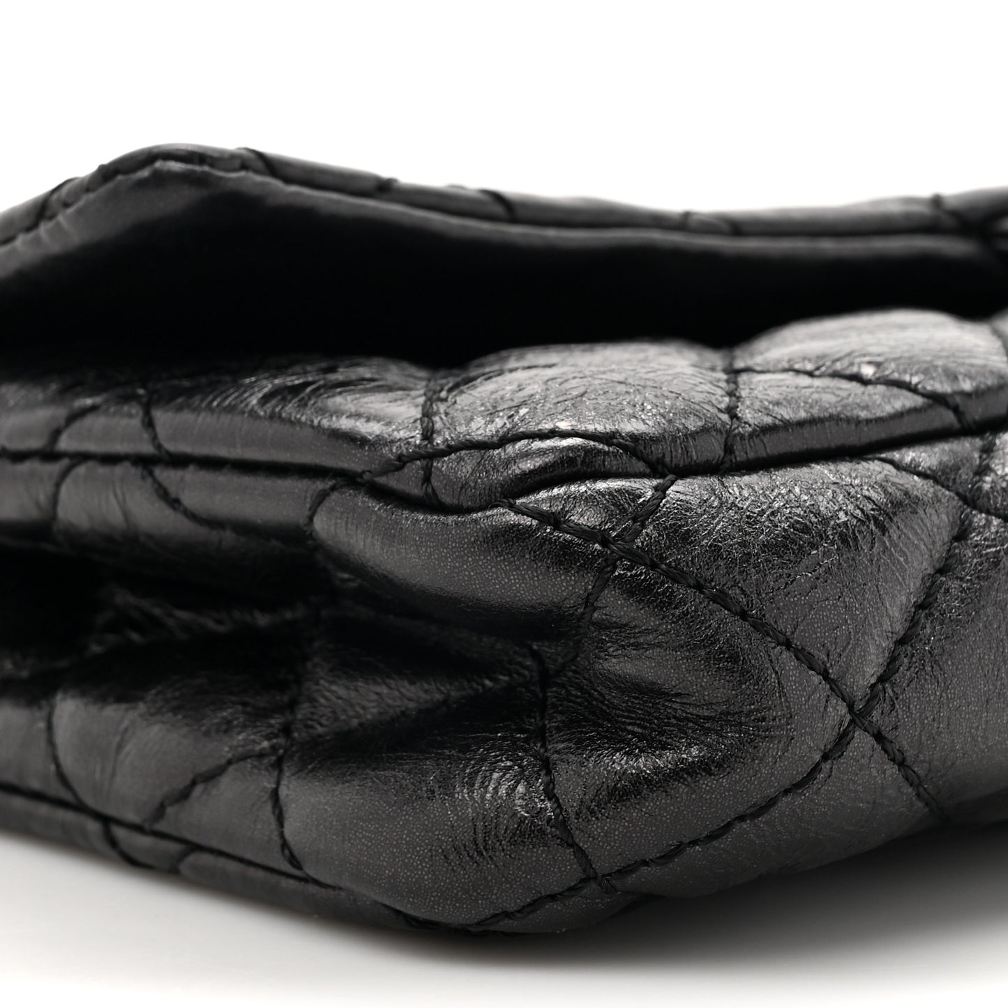 Glazed Calfskin 2.55 Reissue East West Clutch Black
