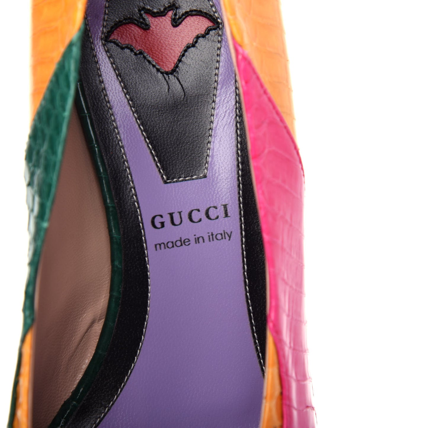 Snakeskin Crystal Double G Pumps 36.5 Multicolor