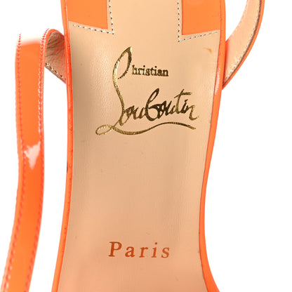 Christian Louboutin Patent Fluo Double L 100 T-Strap Sandals 39 Fizz 6 of 7
