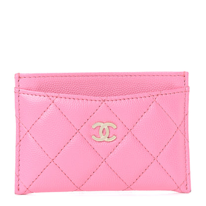 Chanel Caviar Quilted Card Holder Pink 1 of 8