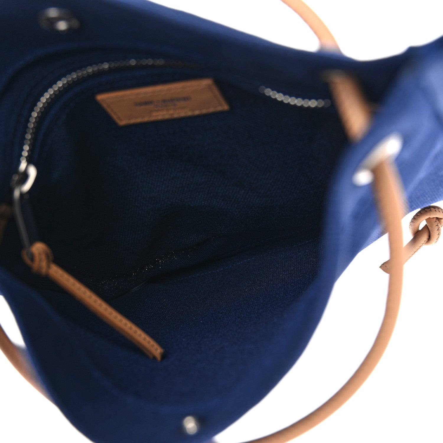 Saint Laurent Linen Calfskin Rive Gauche Backpack Blue Rouge Eros 5 of 10