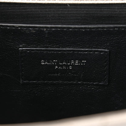 Saint Laurent Grain De Poudre Textured Mixed Matelasse Medium Triquilt Monogram Satchel Granite 6 of 21
