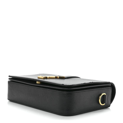Saint Laurent Textured Calfskin Medium Classic Monogram Universite Bag Black 10 of 12
