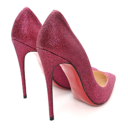Christian Louboutin Glitter Tisse Pigalle Follies 120 Pumps 37.5 Cassis 5 of 9