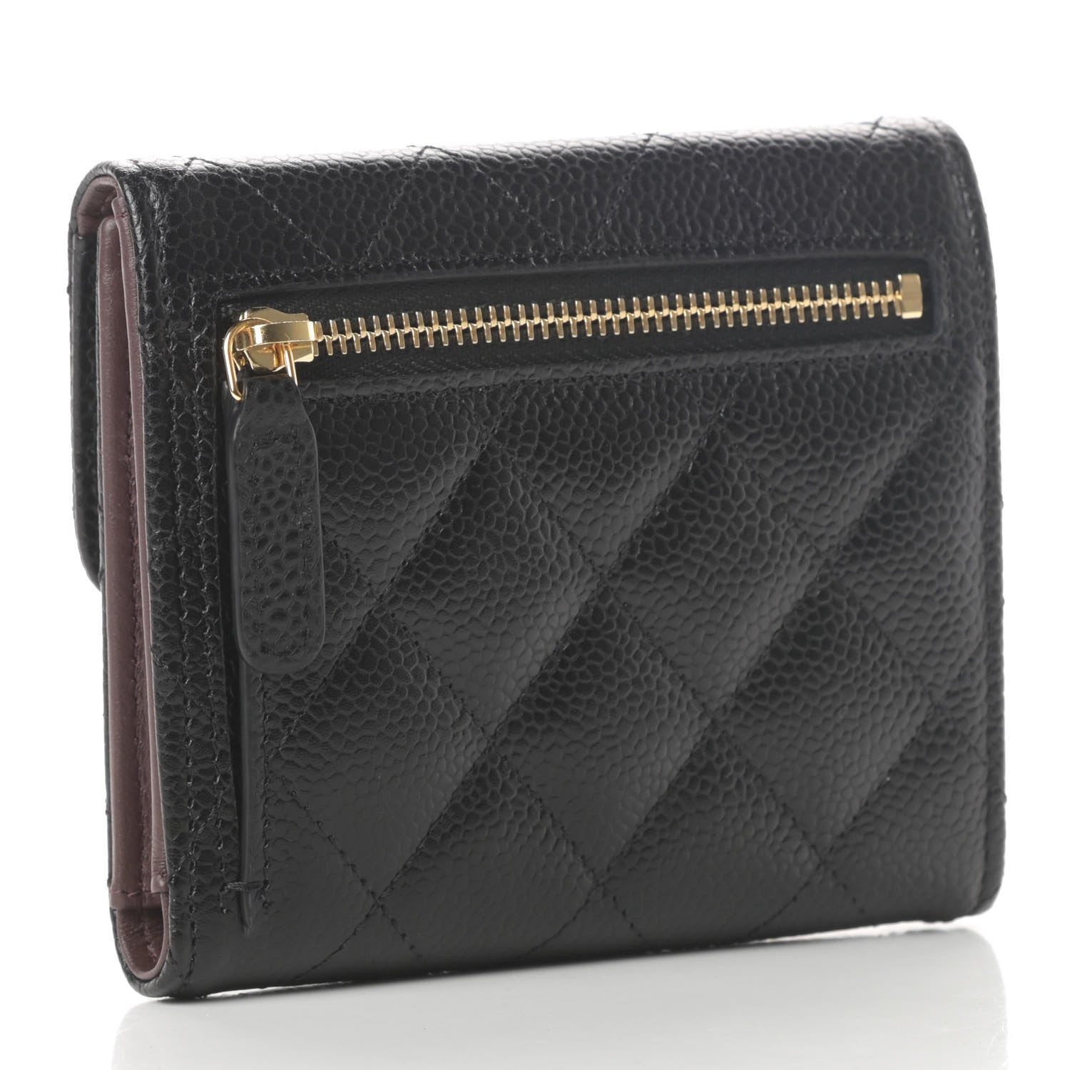 Chanel Caviar Quilted Compact Flap Wallet Black 3 of 9