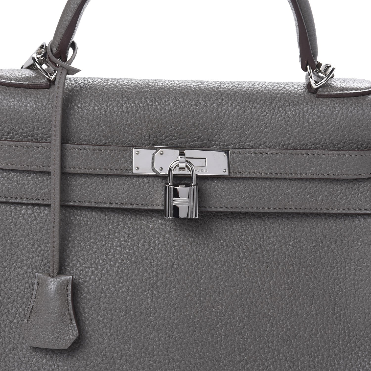 Hermes Taurillon Clemence Kelly Retourne 32 Etain 7 of 14