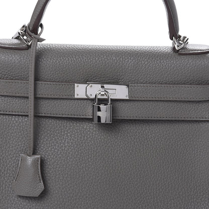 Hermes Taurillon Clemence Kelly Retourne 32 Etain 7 of 14