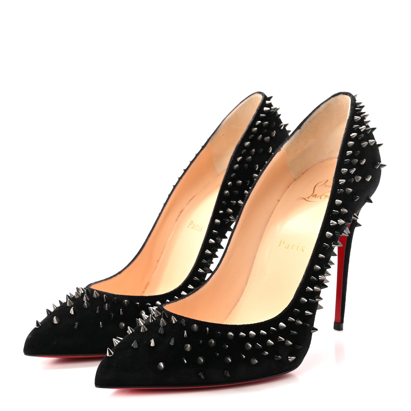 Veau Velours Studded Escarpic 100 Pumps 39.5 Black
