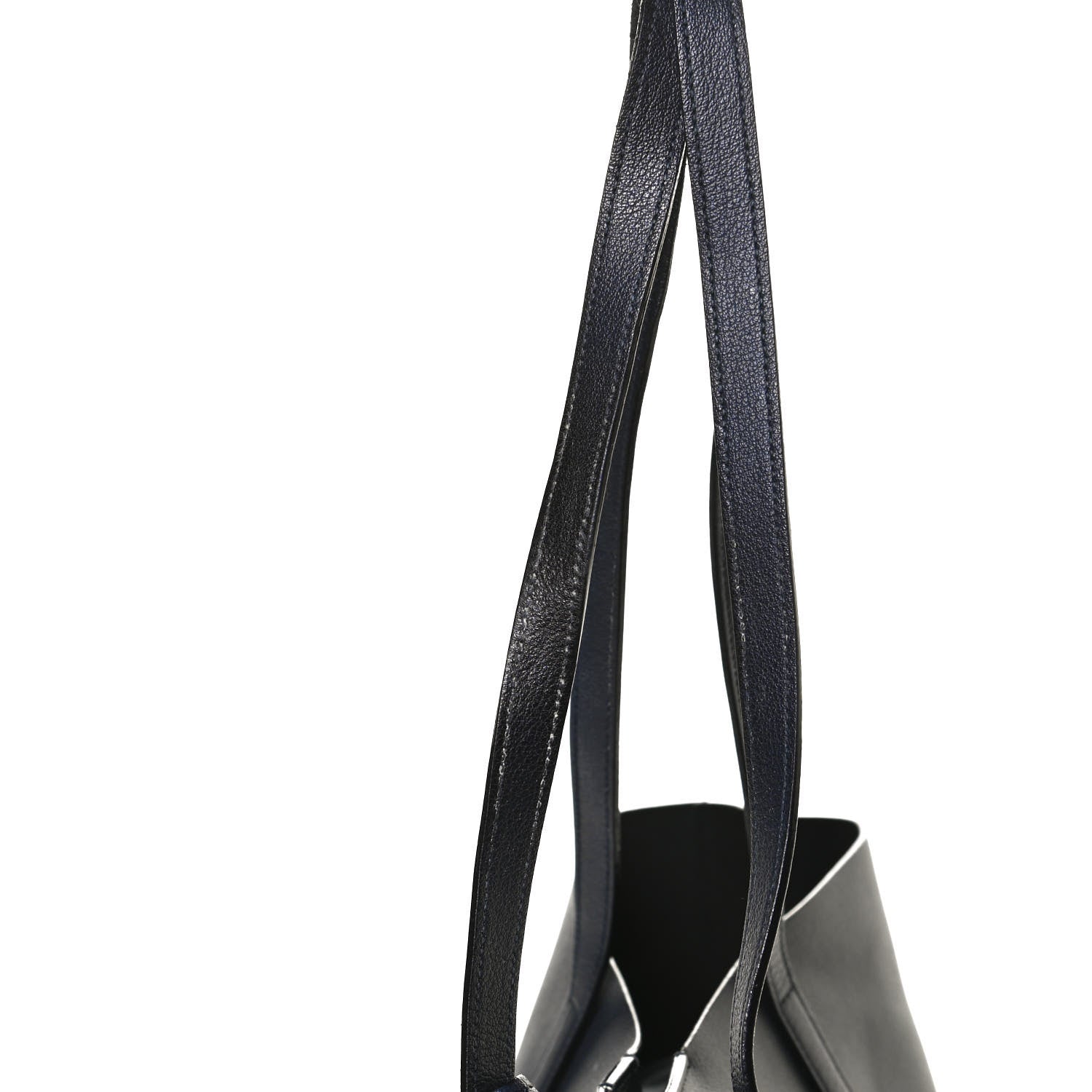Saint Laurent Calfskin Large Shopping Tote Navy 13 of 17
