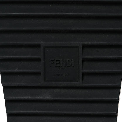Fendi Fabric Rubber Macro FF Embroidered Mens Crisscross Slide Sandals 9 Maya Black 6 of 9