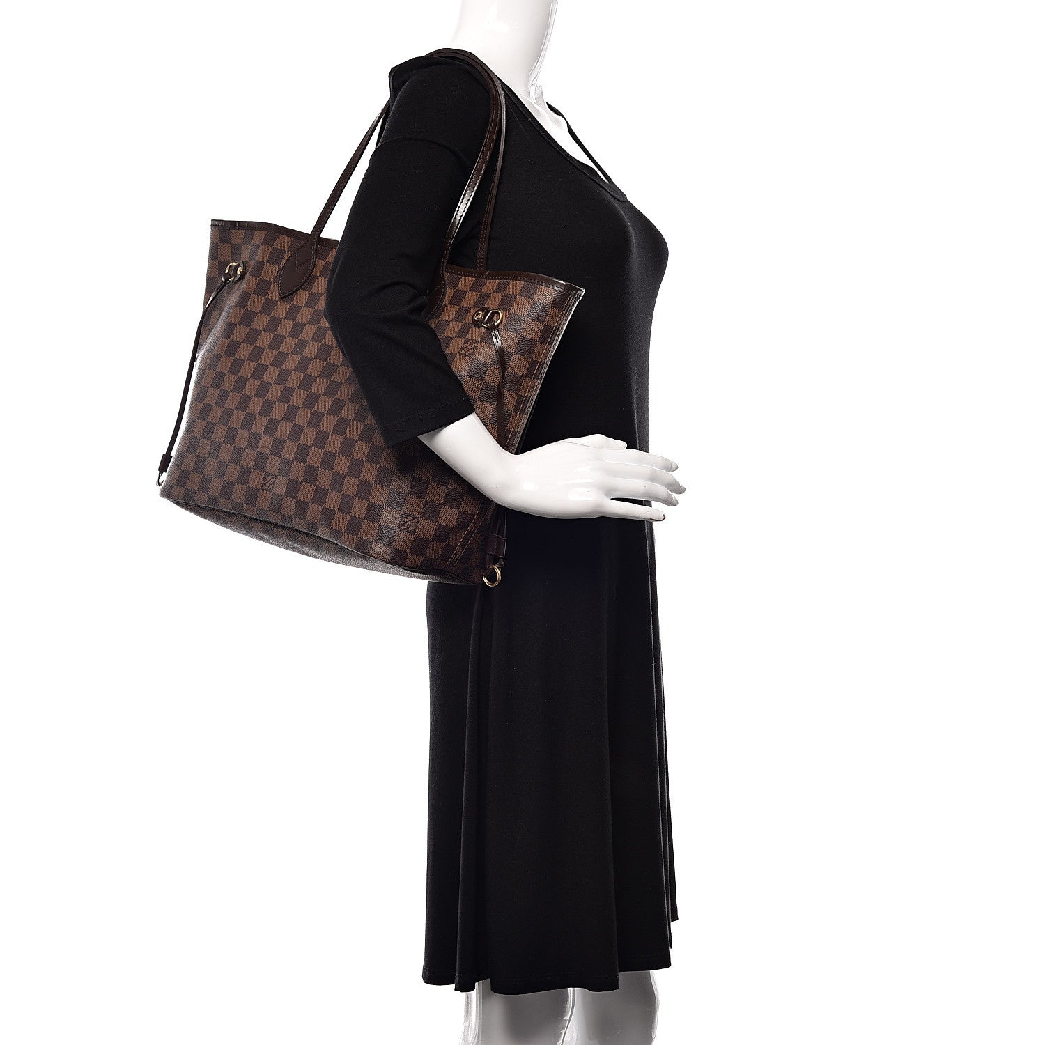 Louis Vuitton Damier Ebene Neo Neverfull MM Rose Ballerine 2 of 11