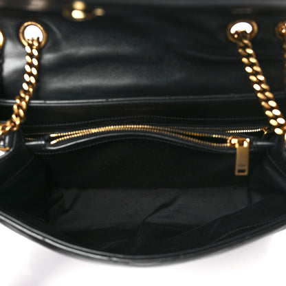 Saint Laurent Calfskin Y Quilted Monogram Medium Loulou Chain Satchel Black 5 of 10