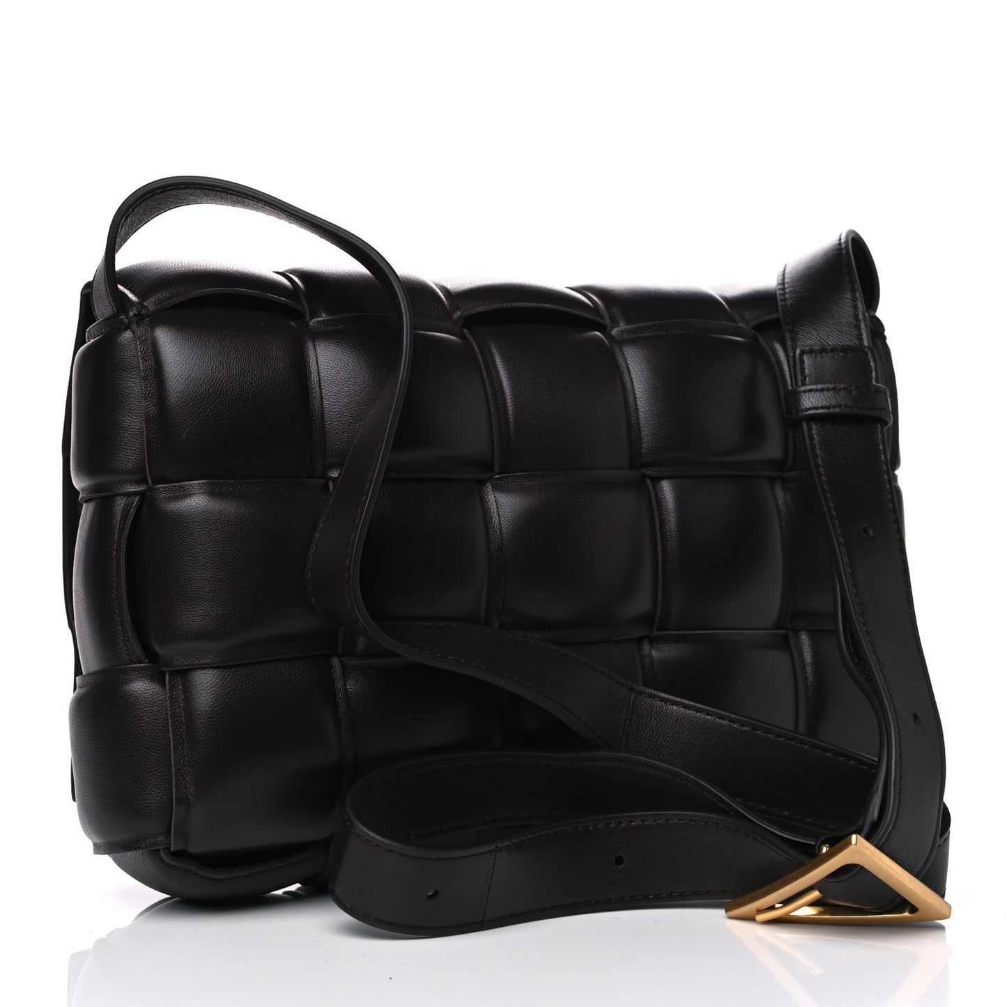 Nappa Maxi Intreccio Padded Cassette Crossbody Bag Fondente