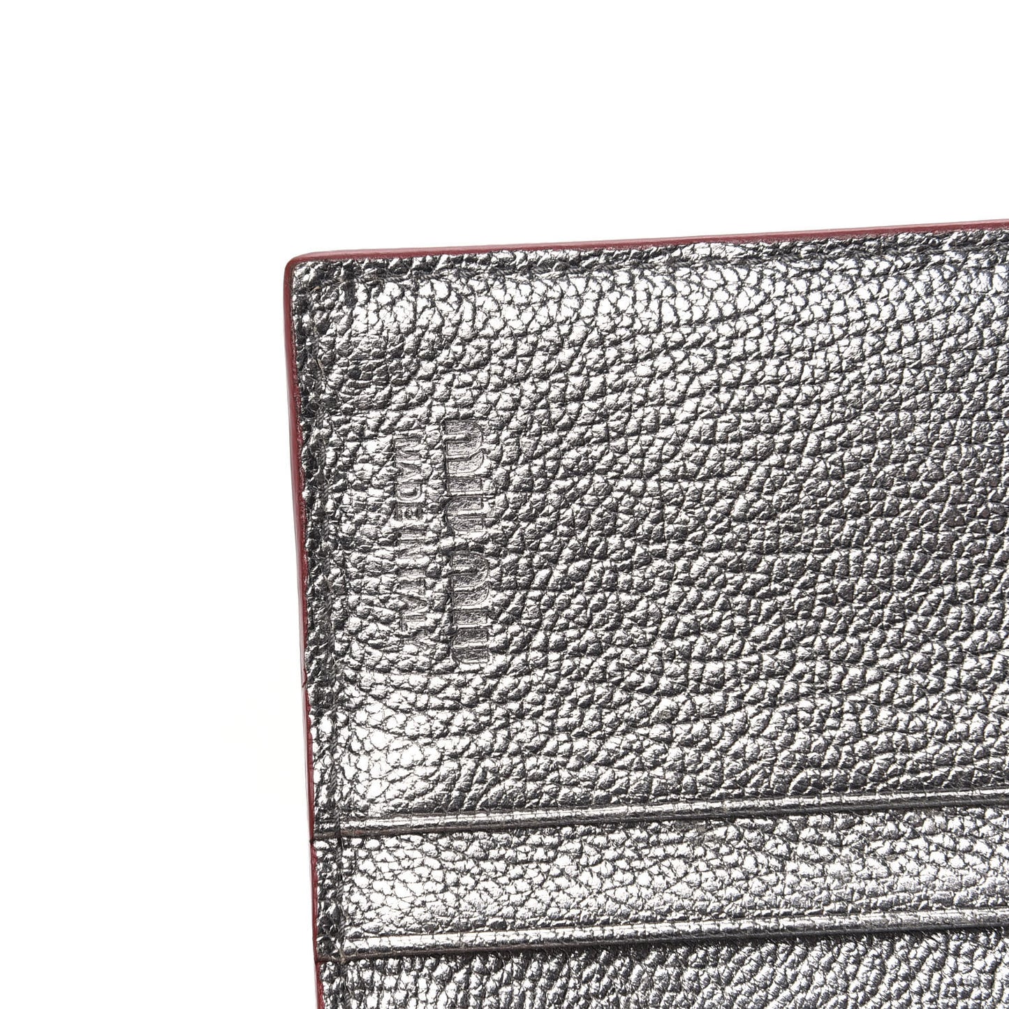 Metallic Goatskin Madras Love Forever Wallet Cromo