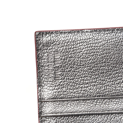 Miu Miu Metallic Goatskin Madras Love Forever Wallet Cromo 8 of 9
