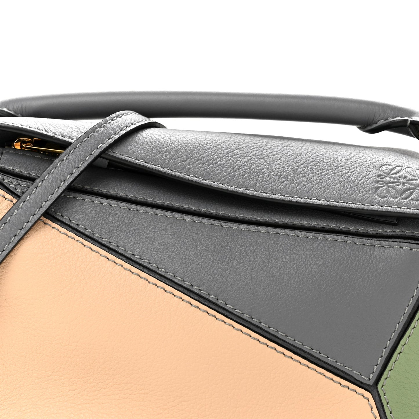 Calfskin Mini Puzzle Bag Asphalt Grey Nude