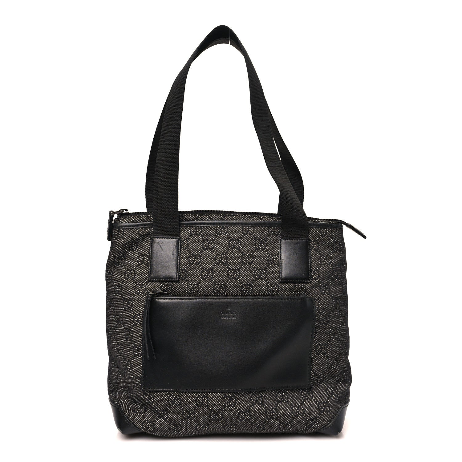 Gucci Denim Monogram Tote Bag Black 1 of 11